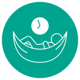 a person relaxing in a hammock.