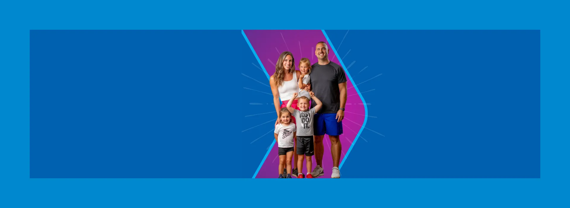 A YMCA family with their young children.